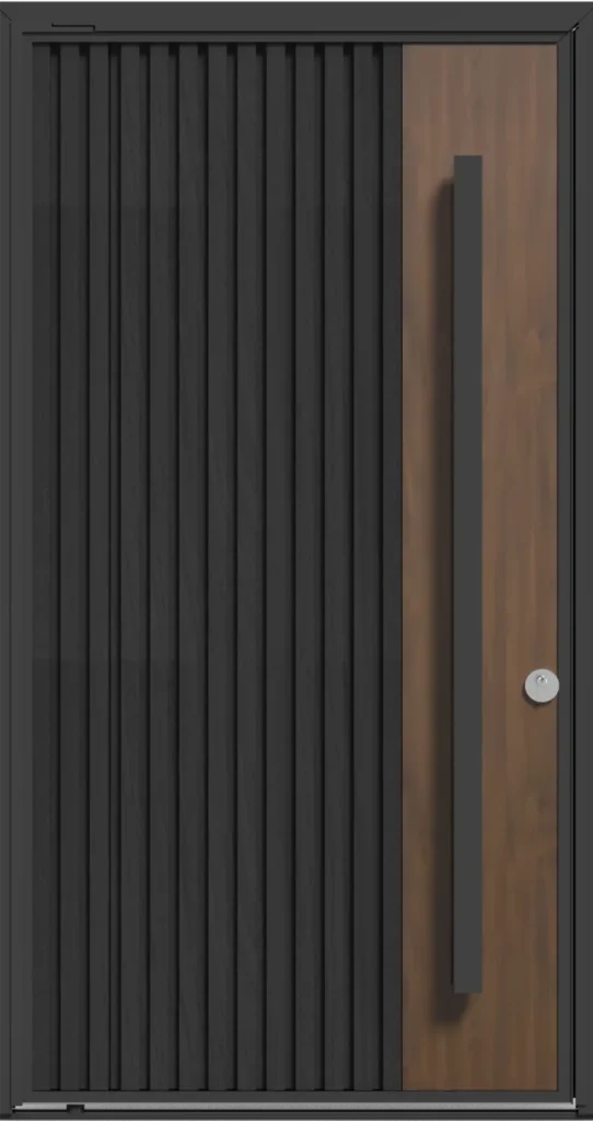 Puerta pivotante Pavir Wall panel caoba y Kitami