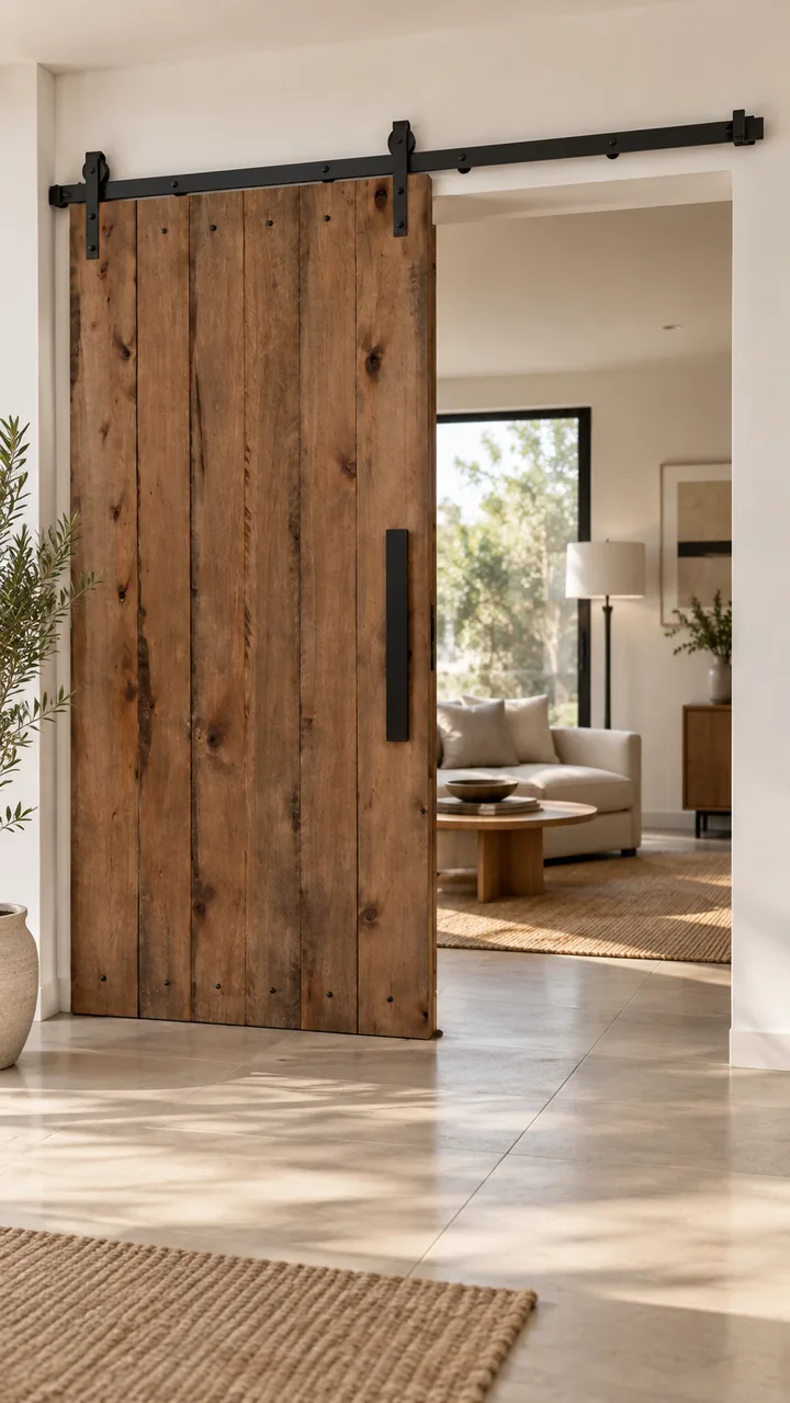 Puerta granero de madera maciza rústica